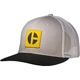 Caterpillar Equipment Black &amp; Pewter Block C Snapback Mesh Trucker Cap/Hat