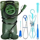 Hydration Bladder Packs 2 Liter Military Green Water Reservoir + Cleaning Kit