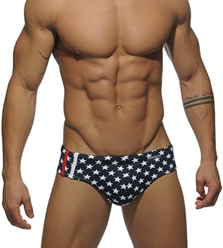 men's water sport swim briefs Camouflage sexy tight swimming trunk (US S /Asian Tag M, star)