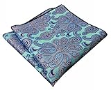 Shlax&Wing Pattern Blue Silver Pocket Square Mens Hankies Hanky