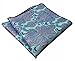 Shlax&Wing Pattern Blue Silver Pocket Square Mens Hankies Hanky