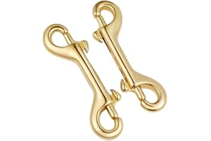 Hemobllo 2 Pcs Double Ended Brass Pet Leash Hooks 78mm Metal Snap Clips Sturdy Dog Leash Buckles for DIY Bag