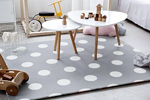 Little Bot Baby Play mat, Non-Toxic, odourless and Ultra-Cushioned. Pirates and Polka dots (Space Grey), 71 inch x 59 inch