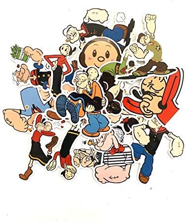 18Pcs Popeye The Sailor Stickers for Suitcase Skateboard Laptop Luggage Fridge Phone Car Styling