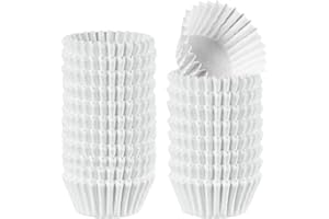 Gusto [500Pcs] Mini White Cupcake Liners for Baking - Food Grade & Grease-Proof Muffin Liners, Durable Baking Cups for Muffin