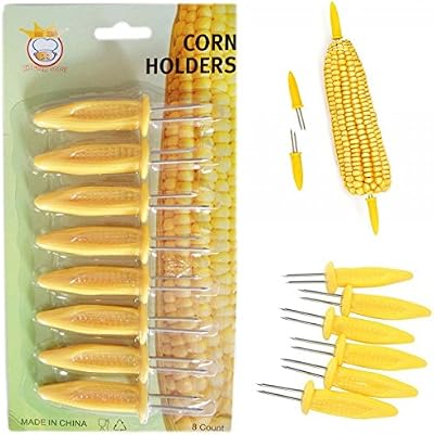 AN DEALS 8 x Stainless Steel Corn on the Cob Holders BBQ Prongs Skewers Forks