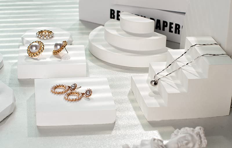 GISELA D Photography Props Stair Cube Plaster Product Photography Posing Props Solid Blocks for Jewelry Cosmetics Shooting Accessories Modeling Decoration (FIVE)