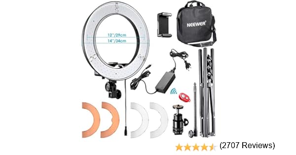 Neewer 36cm Exterior LED Anillo de Luz 36W 5500K con Soporte de ...