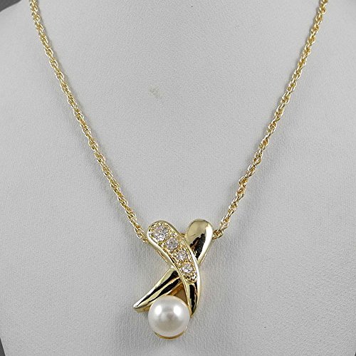 Fashion Jewelry Necklace Making Charms Pendants 02287 Cubic Zirconia in 18K Gold Filled White CZ Stones Chili X