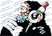 (79'' X 55'') Banksy Vinyl Wall Decal Monkey with Headphones/Colorful Chimp Listening to Music Earphones/Street Art Graffiti Sticker