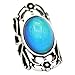 Mojo Handmade Hollowed Flower Pattern Antique Sterling Silver Plating Oval Stone Color Change Mood Ring MJ-RS053 (7)