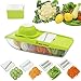 B. WEISS mandoline slicer Cuts Fruits & Vegetables, Straight & Julienne-Vegetable Slicer - Food Slicer - Vegetable Cutter with 5 Interchangeable Blades