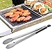 BBQ Tongs, AOOSY 2 Pieces Extra Long 16 Inches BBQ Tong 18/10 Stainless Steel Wide Scalloped Gripping Edge Kitchen Tongs for Cooking Serving Grilling Salads, with Joint-Lock