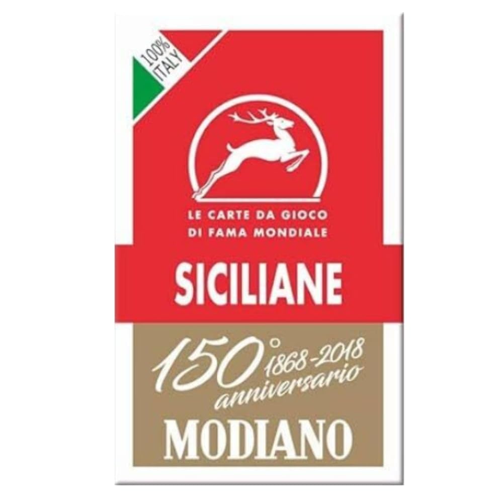 Modiano Sicilian Regional Playing Cards, Red Case, 300083