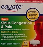 Equate Severe Sinus Congestion and Pain 24 ct, Compare to Tylenol Sinus Congestion and Pain