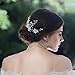 Unicra Silver Wedding Flower Hair Combs Bridal Wedding Hair Accessories for Brides and Bridesmaids