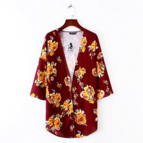 image for Tsmile Womens Blouse Oversized Cardigan Fashion Autumn Print Bohemia C