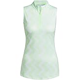 Adidas Womens Women's Ultimate365 Ottoman Printed Sleeveless Polo Shirt