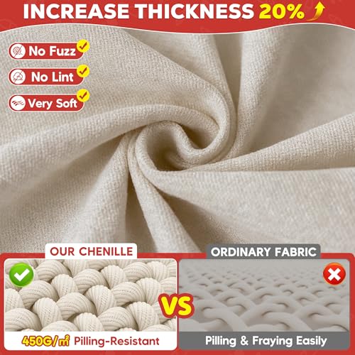 Loiion Pet Fur Sofa Covers, 3 Seater Sofa Cover, Furniture Protector for Dogs, Sofa Protector for Cats Scratches and Pet Dogs, Non-Slip Stains, Khaki, 380 x 180 cm