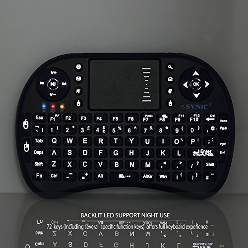 ESYNIC Backlit Keyboard Wireless 2.4GHz Keyboard Portable with Touchpad