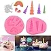 Dmaxia Unicorn Candy Molds,DIY Silicone Fondant Cake Cupcake Decoration Moluds for Birthday Party Handmade Unicorn Horn Ears and Eyelash Baking Set of 2
