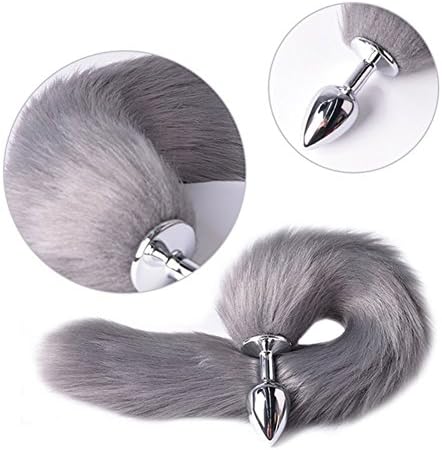 Liblimb Fox Tail Stainless Steel A nal B utt P lug-Grey(Small)