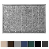 Gorilla Grip Original Durable Indoor Door Mat, 35x23, Large Size, Heavy Duty Doormats, Waterproof Doormat, Easy Clean, Low-Profile Mats for Entry, Garage, Patio, High Traffic Areas, Gray