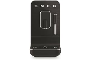 Smeg Super Automatic Espresso Machine with Steam Wand, Full Black #BCC02FBMUS