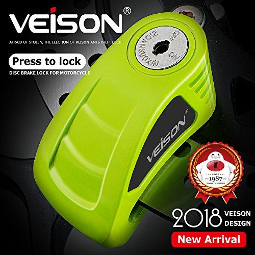 Acekit Veison Brake Disc Lock 6MM Lock Pin With Remind Cable For Motorcycle And Bicycle (Green II) - Thumbnail 5