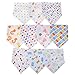Labebe Baby Bib with 10-pack Multicolor,100% Cotton Bib for Girl, Bandana Bib Girl/Baby Bib/Girl Baby Drool/Bib Girl/Toddler Girl Bib/Bandana Drool Bib Girl/Toddler Bib Girl/Drool Bib/Little Girl Bib