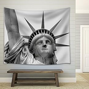 Closeup of The Statue of Liberty - Fabric Wall Tapestry Home Decor - 51x60 inches
