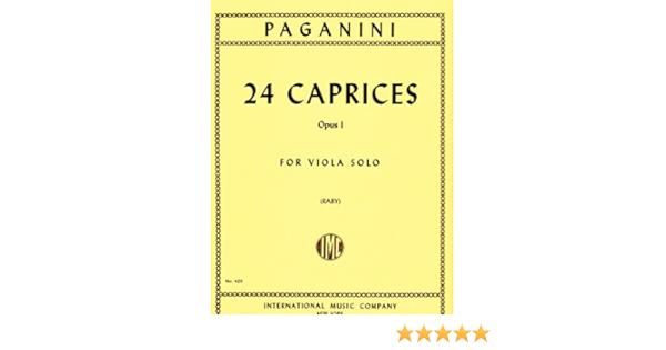 Paganini 24 Caprices Op 1 Viola Paganini Amazon Com Books