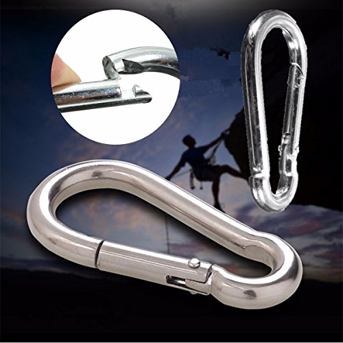 7.7cm Carabiner Snap Hook Spring Loaded Clip Stainless Steel Locking