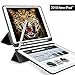 JUQITECH Trifold Smart Case 9.7 Inches with Pencil Holder for iPad Pro 9.7 iPad 2018 6th Gen 2017 5th Gen iPad Air 2/1, Auto Sleep/Wake Microfiber Lining Flexible Soft TPU Back Cover Case, Black