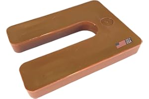 AGILUX Glazelock GLZ25 Square Horseshoe Plastic Flat Shims Brown 125pc/box. 1/2" Thick Shim 4" L x 3" W with 7/8" Slot (125, 1/2")