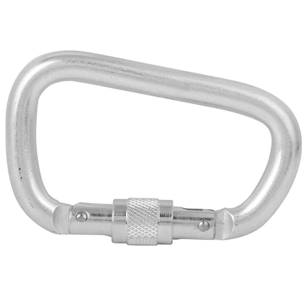 Keenso Rock Climbing Carabiner, 45KN High Load Bearing Capacity, Heavy Duty Locking Carabiner, D-shaped, Screwgate Design for Outdoor Hiking, Camping, Climbing, Keychain Uses