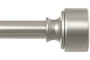 HEI! DEAR Brushed Nickel Curtain Rods for Windows 48 to 84 Inch(4-7ft), 1 Inch Diameter Heavy Duty Curtain Rod, Adjustable Decorative Drapery Poles 36-88", Satin Nickel