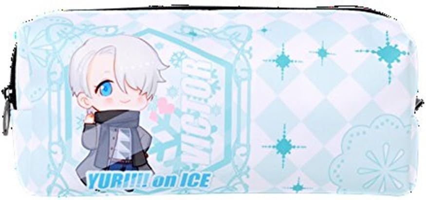 Siawasey Anime Yuri on ice Pencil Case Pen Bag Pencil Holder Makeup Bag Large Capacity (F)
