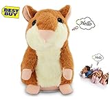 LUCOG Mimicry Pet Talking Hamster Repeats What You Say Plush Animal Toy Electronic Hamster Mouse, Cute Gift for Boy and Girl (1 pieces)