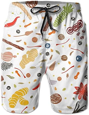 Mens Gifts Short Pants/Seamless Background Of Cartoon Spices