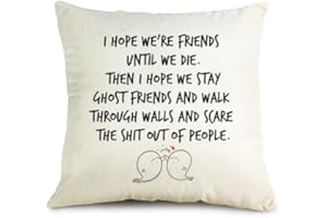 OUZ Soul Sisters Christian Throw Pillow Cover, Vintage Christian Gift, Pillow Covers, Living Room Pillows Case, Linen Pillowcase Decor,18 x 18Inches (Beige)