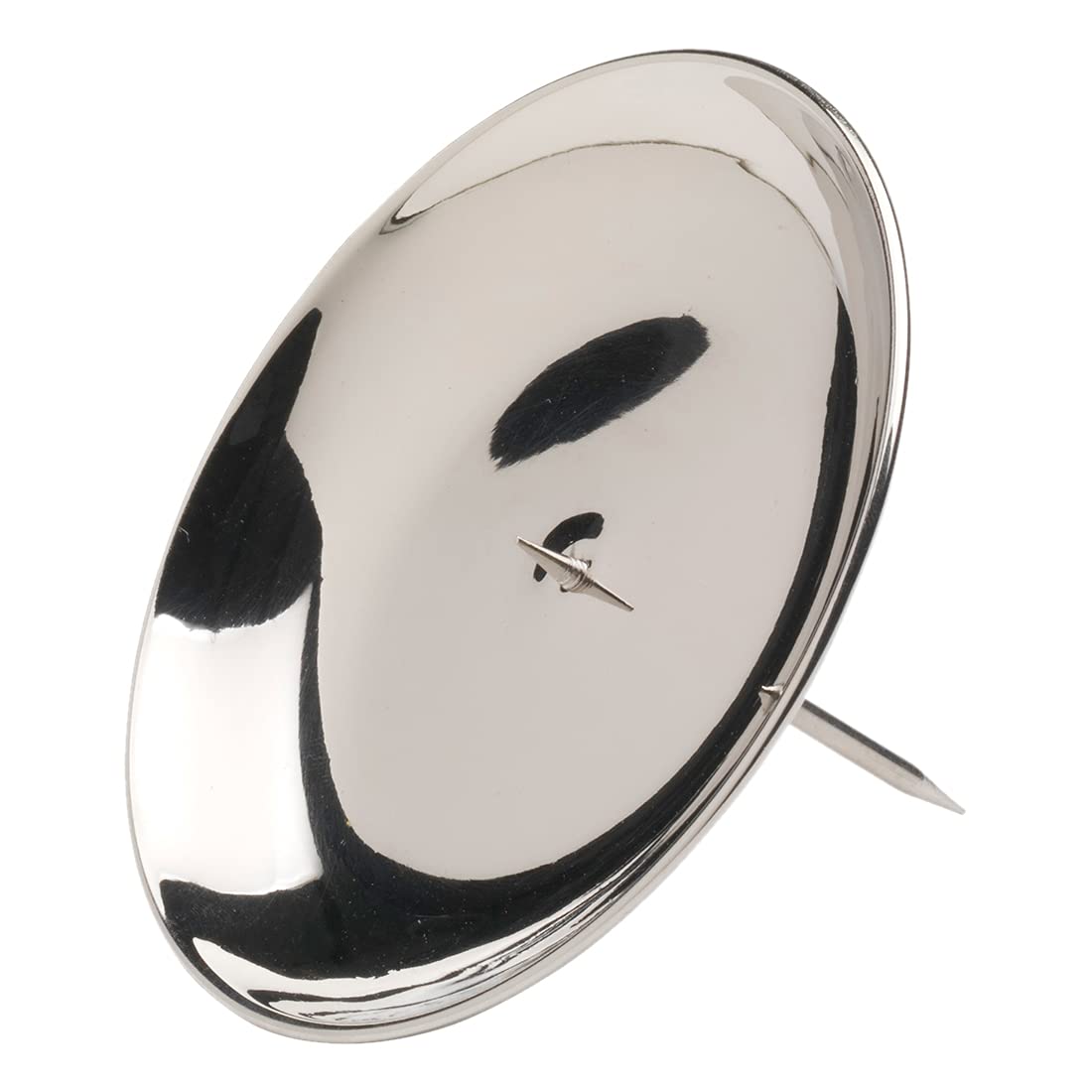 NKlaus Ø12cm Wreath plate brass silver polished Candle holder with spike Candle plate surface smooth 10667