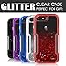 iPhone SE 2020 Case, Dexnor Compatible with iPhone 6/ 6S/ 7/8 Case Glitter Bling Moving Liquid Quicksand Hard Cover Clear Transparent Dual Layer Full Protection Bumper for Girls/Women - Red