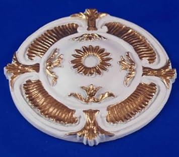 Resin Dolls House Ceiling Rose Gilt Painted Amazon Co Uk Toys