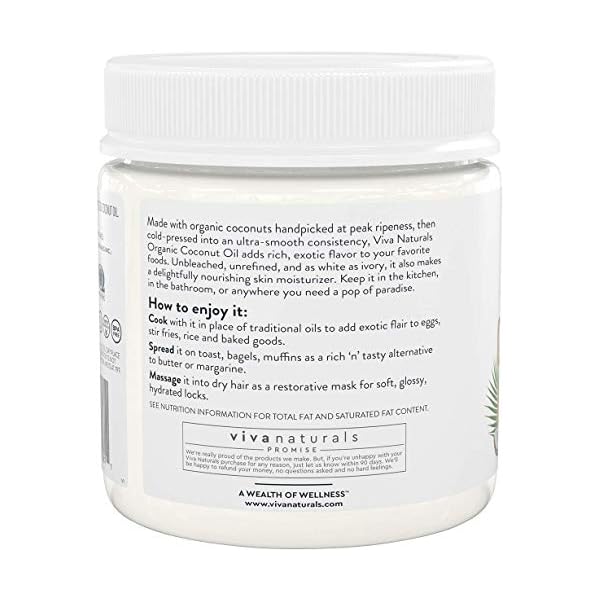 Viva Naturals Organic Coconut Oil Unrefined, ColdPressed Extra