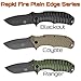 Off-Grid Knives - OG-220S - Rapid Fire Camping & Hunting Folding EDC Knife, Cryo Japanese AUS8 Combo Blade with Tough & Grippy Fiberglass Reinforced Nylon (FRN) Handle & All-Position Mounting Clip