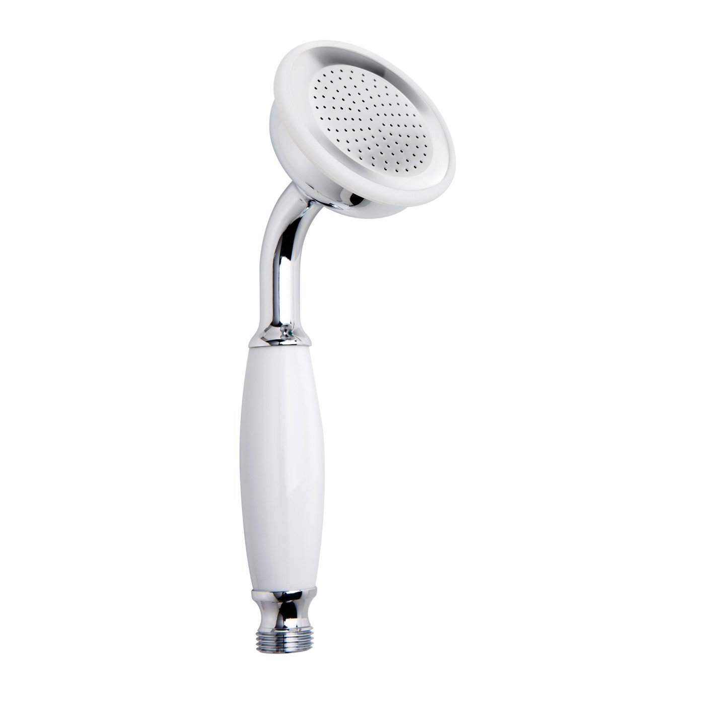 iBathUK Traditional Chrome Hand Held Mixer Shower Head Universal White