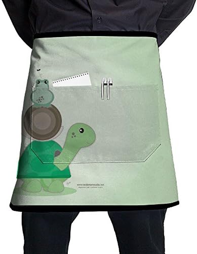 Frog Snail Turtle Men And Women Kitchen 3D Apron For Cooking, Baking, Crafting, Gardening, BBQ-Navy &amp; Cream