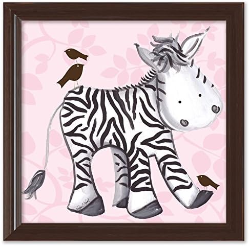 Doodlefish DBP614p-brown Zelda Zebra Artwork, Pink/Brown Frame