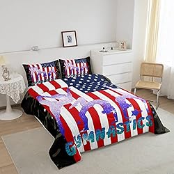 Gymnastics Comforter Set Full American Flag